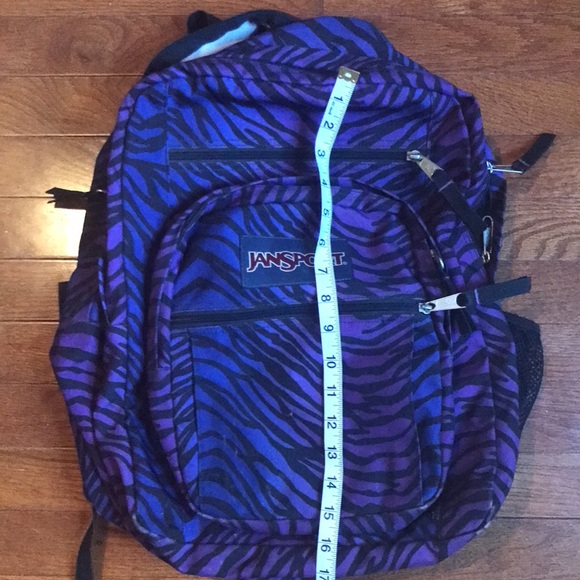 Jansport Purple, Black & Blue Print Backpack - Picture 6 of 6